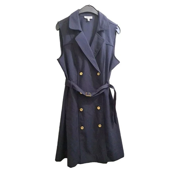 neiman marcus navy blue dress Vintage Bill Blass Neiman Marcus Navy Blue Dress With Puffy Silk Sleeves Size 10